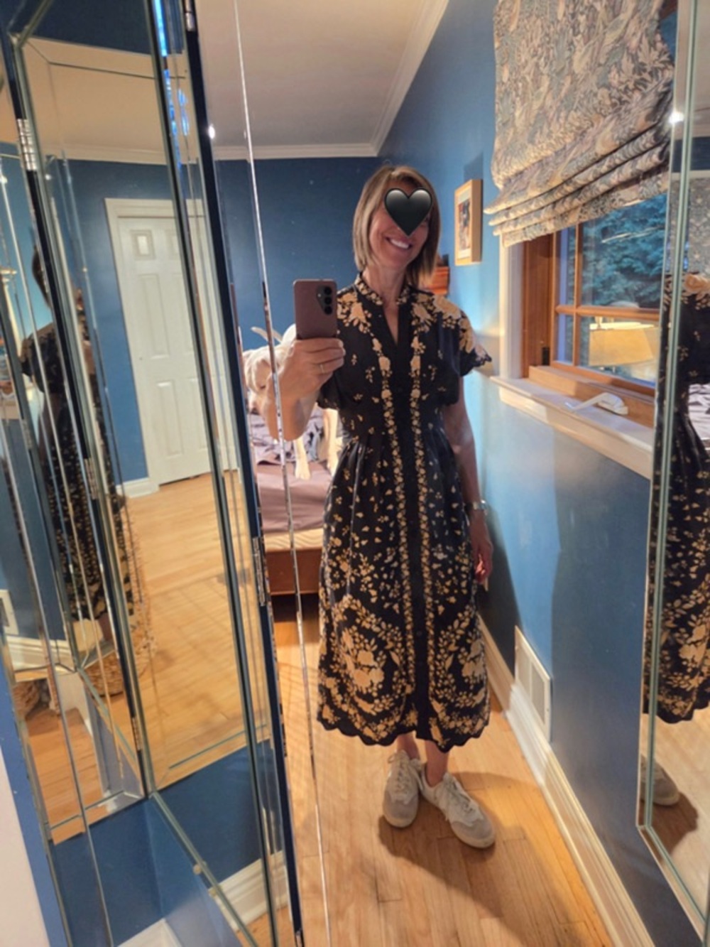 FARM Rio Black Midi Dress with Yellow Floral Embroidery - Picture 5 of 10